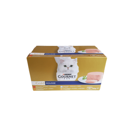Храна за котки Гурме / Gourmet пастет - мултипак 4 броя х 85 грама с вкус на говеждо месо и сьомга